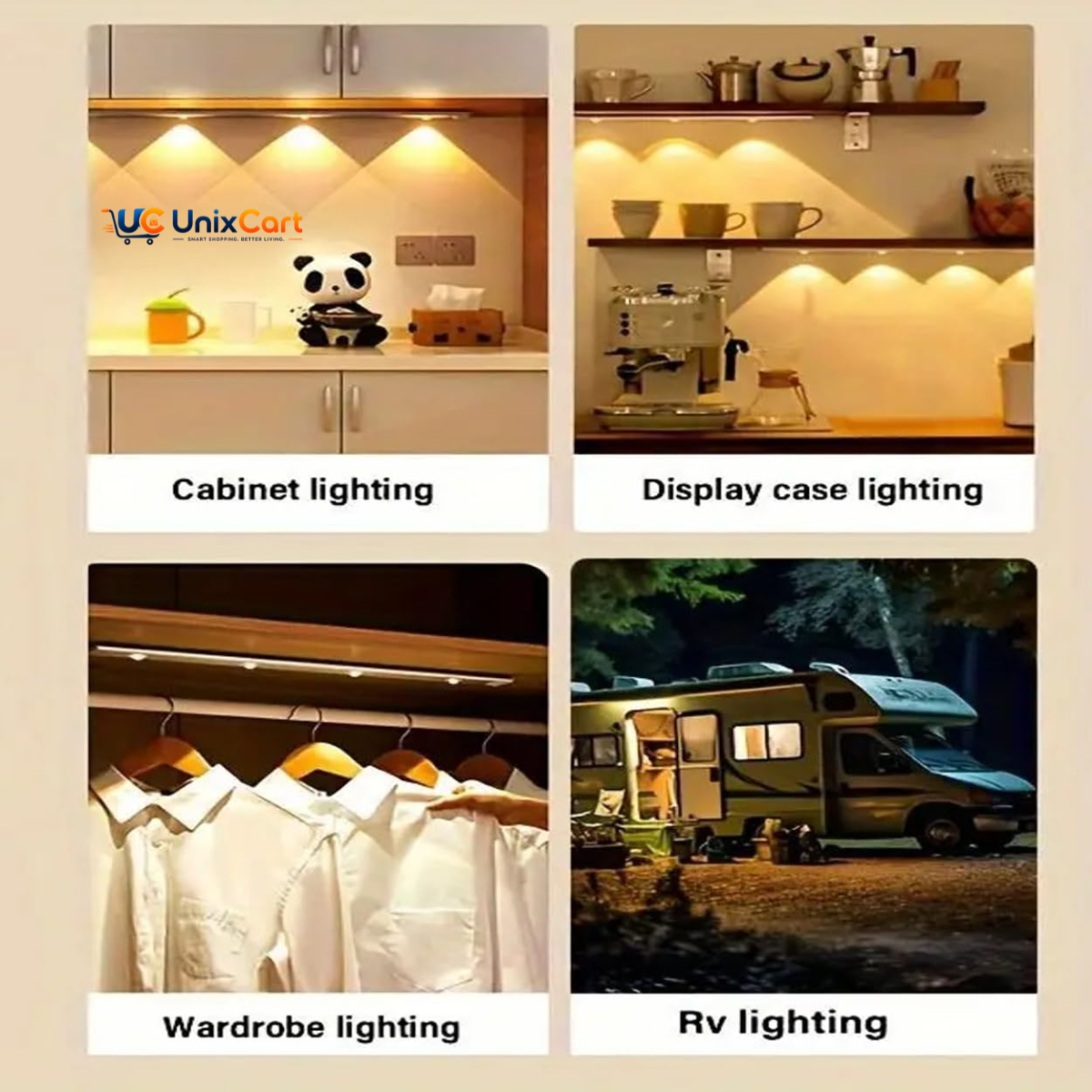 Motion sensor LED light for kitchen cabinet