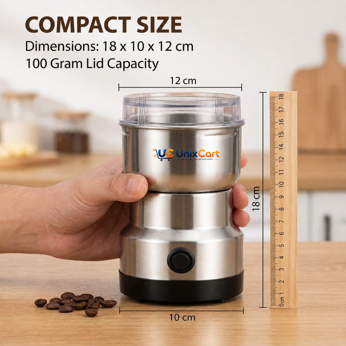 Nima grinder with stainless steel grinding bowl