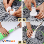 microfiber floor mop with twist wringing mechanism