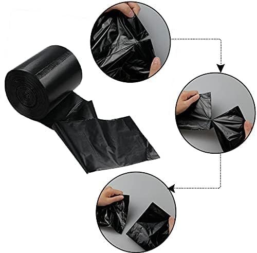 Garbage bag 19x21 black roll pack showing medium size dustbin liner covers