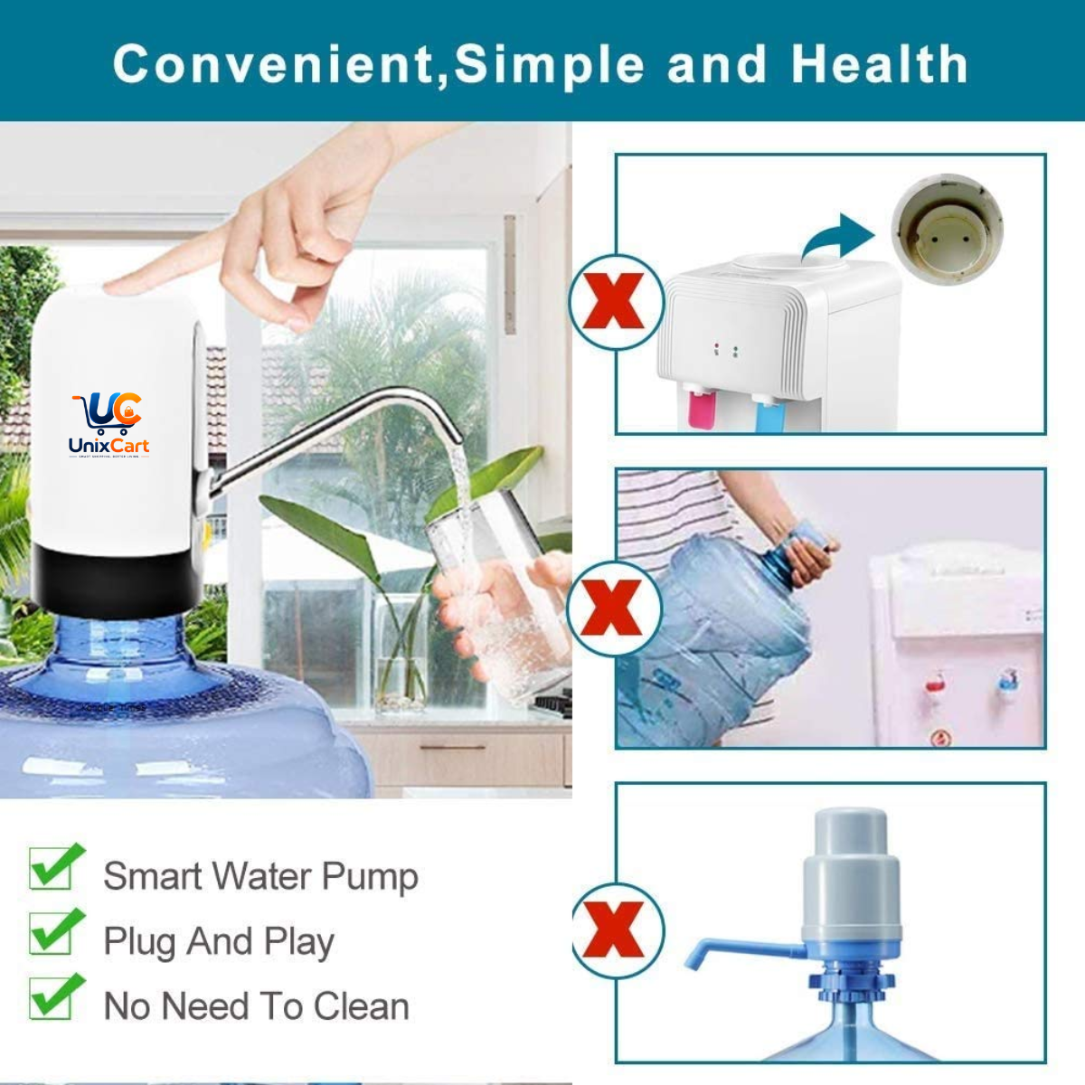 Automatic water can dispenser pump one touch operation