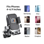 Motorcycle phone holder with anti slip grip