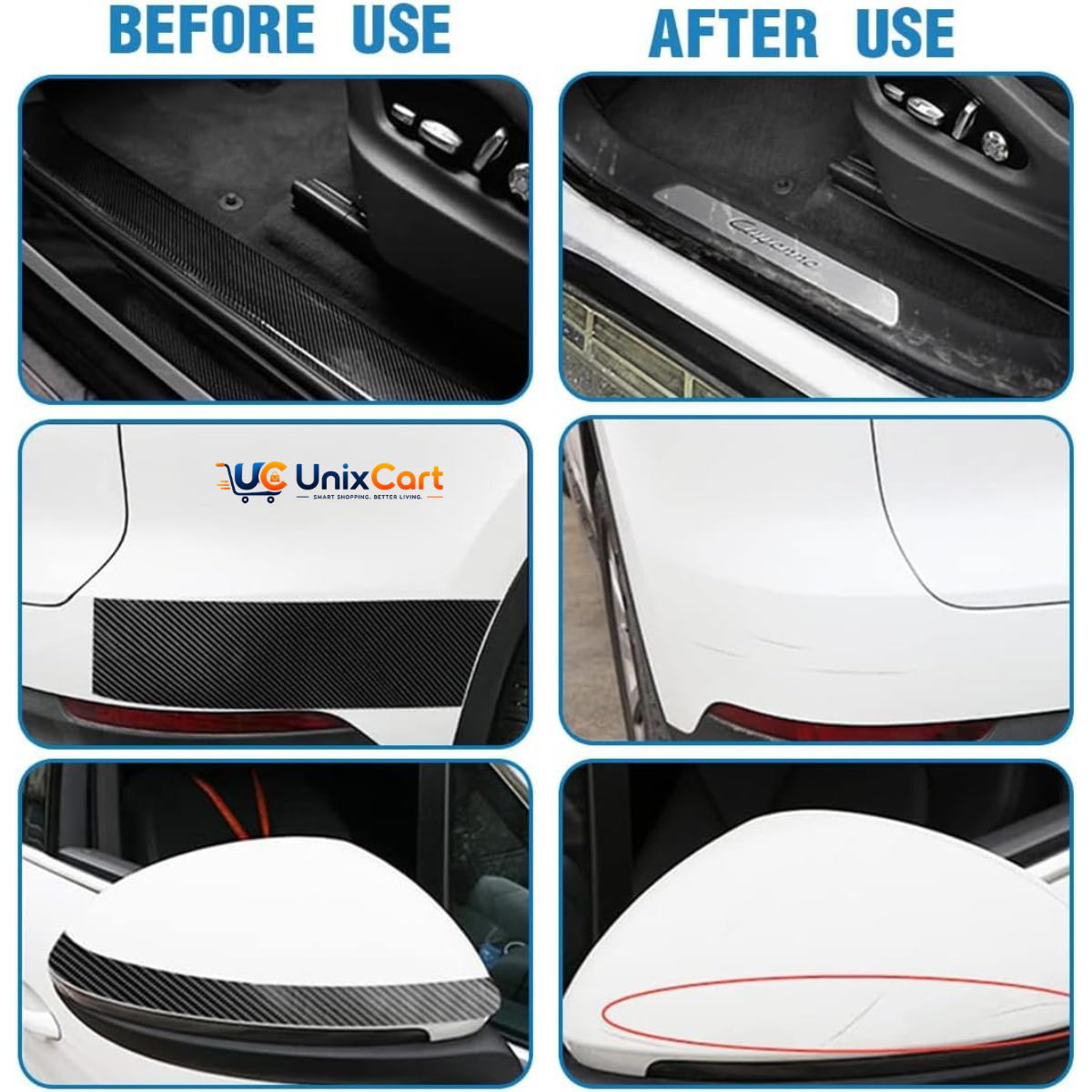 Carbon fiber tape for bumper and trunk sill protection