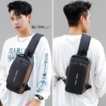 Bag being worn while cycling