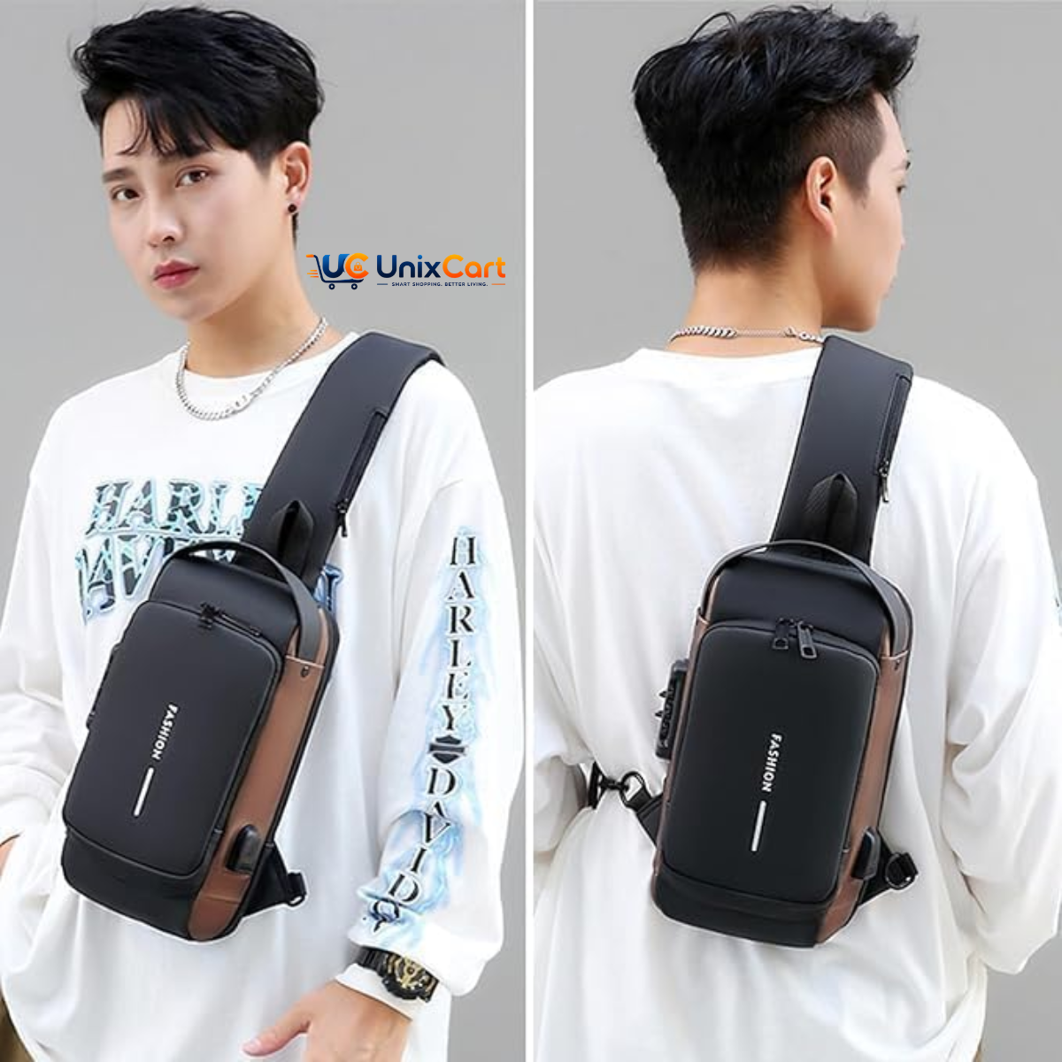 Bag being worn while cycling