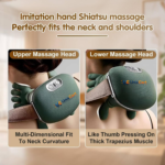 Electric heated shiatsu back massager