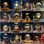 Crystal ball lamp used as desk decoration