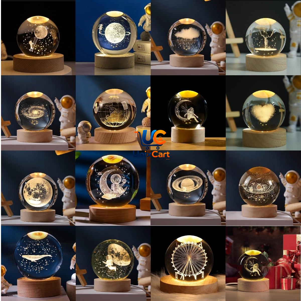 Crystal ball lamp used as desk decoration