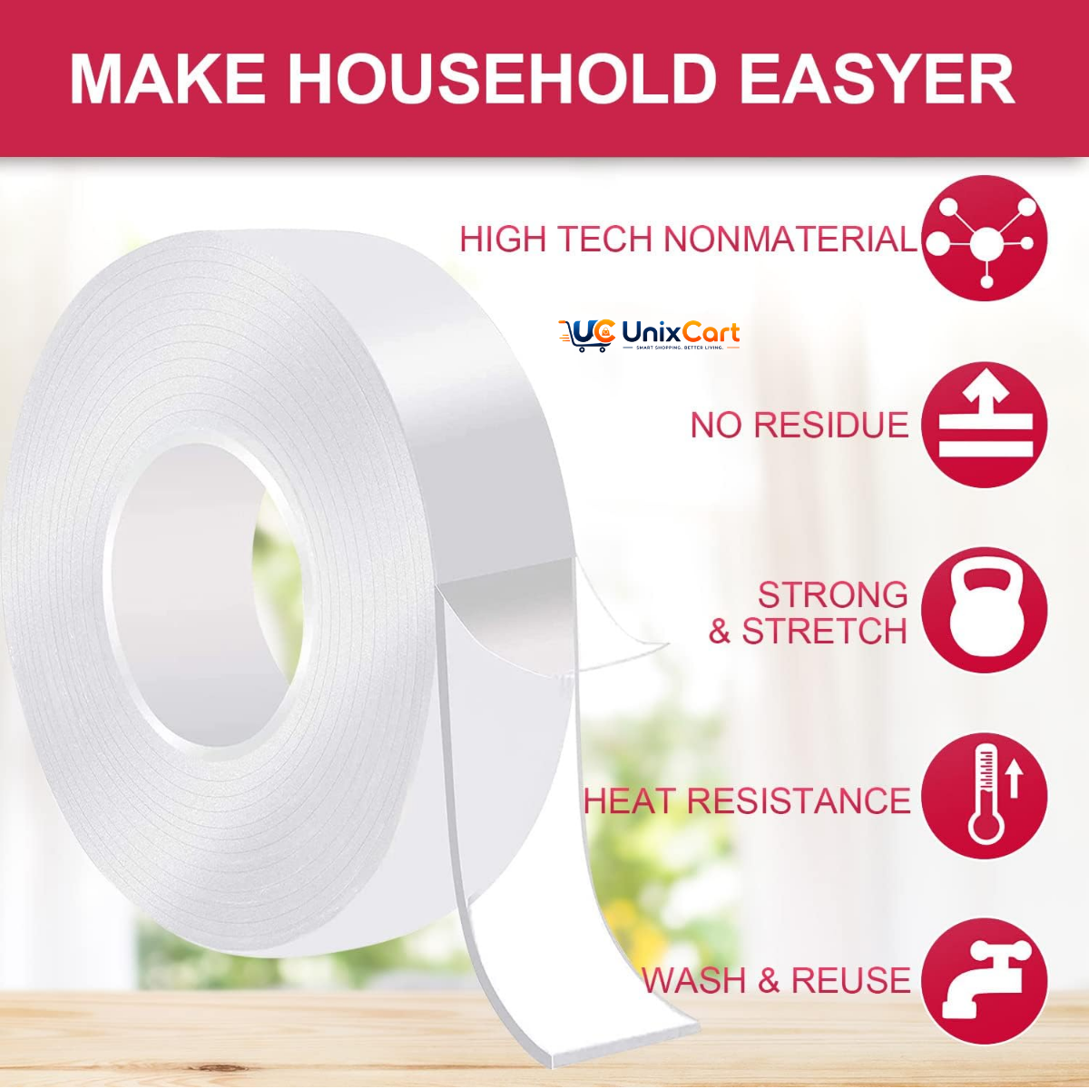 Nano double sided tape for home and office