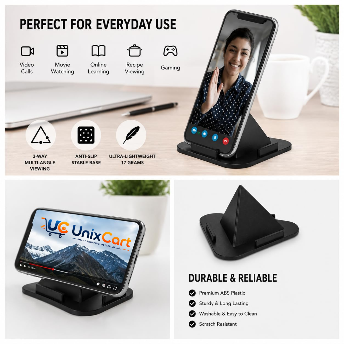 Portable pyramid mobile holder stand