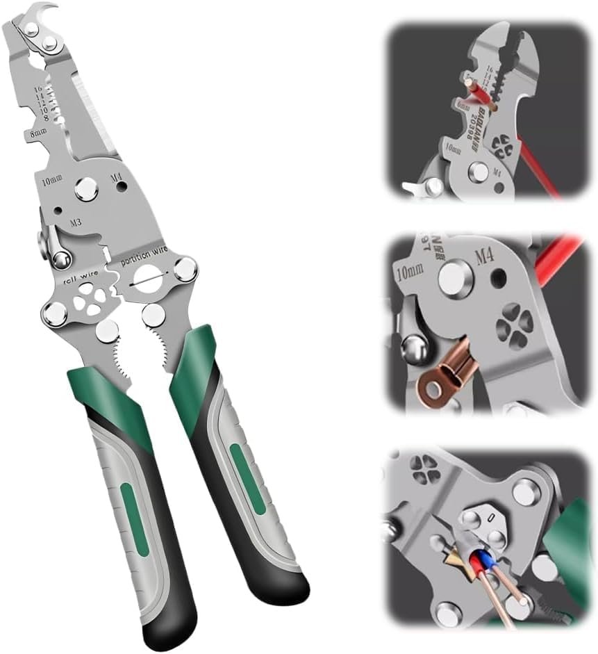 Crimping function of the wire stripper tool in use