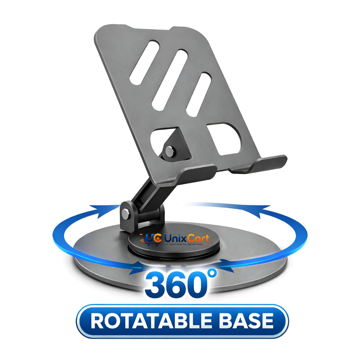 360 degree rotating metal mobile stand on desk