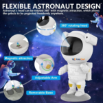 Astronaut projector with colorful nebula star effects