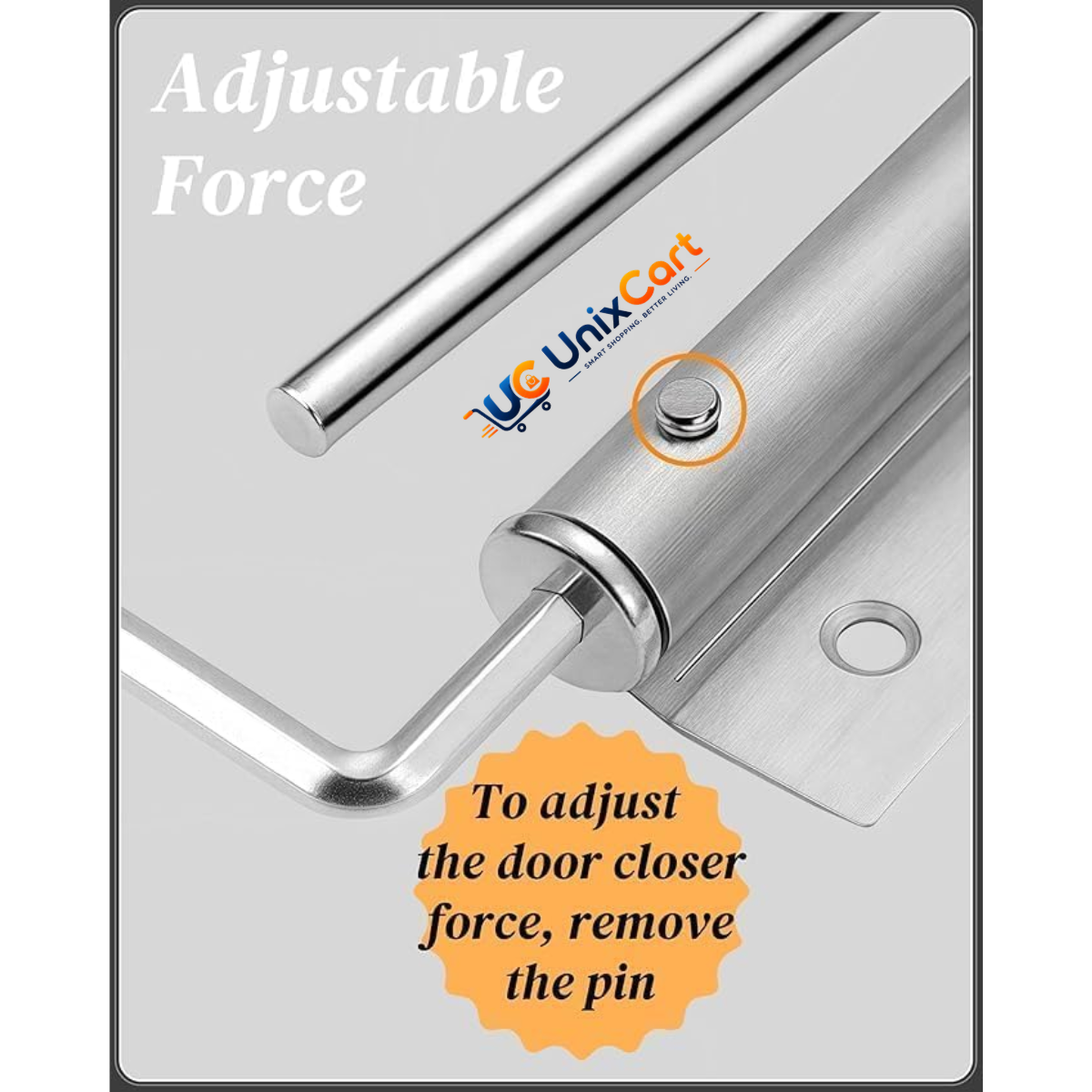 Automatic spring door closer hardware kit