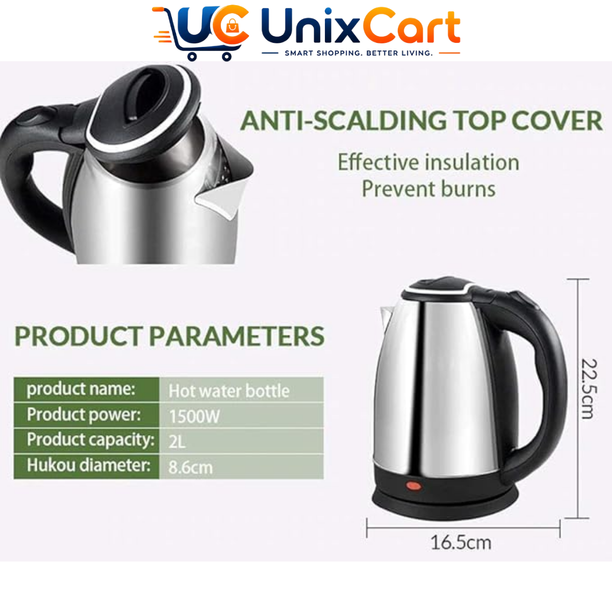 Electric water kettle for kitchen and office