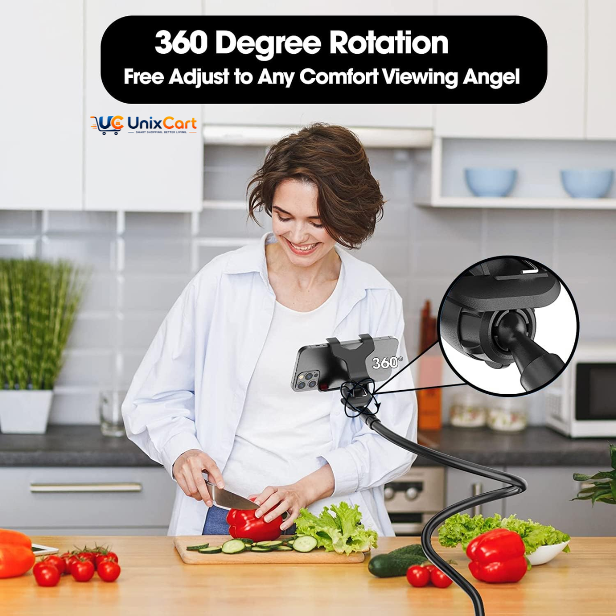 Flexible Mobile Stand Black: 1 Best 360 Gooseneck Bed Mount