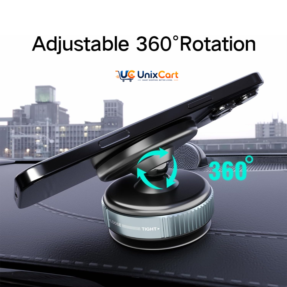 Vacuum suction magnetic mobile holder for car
