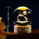 Crystal ball lamp switched off showing base detail