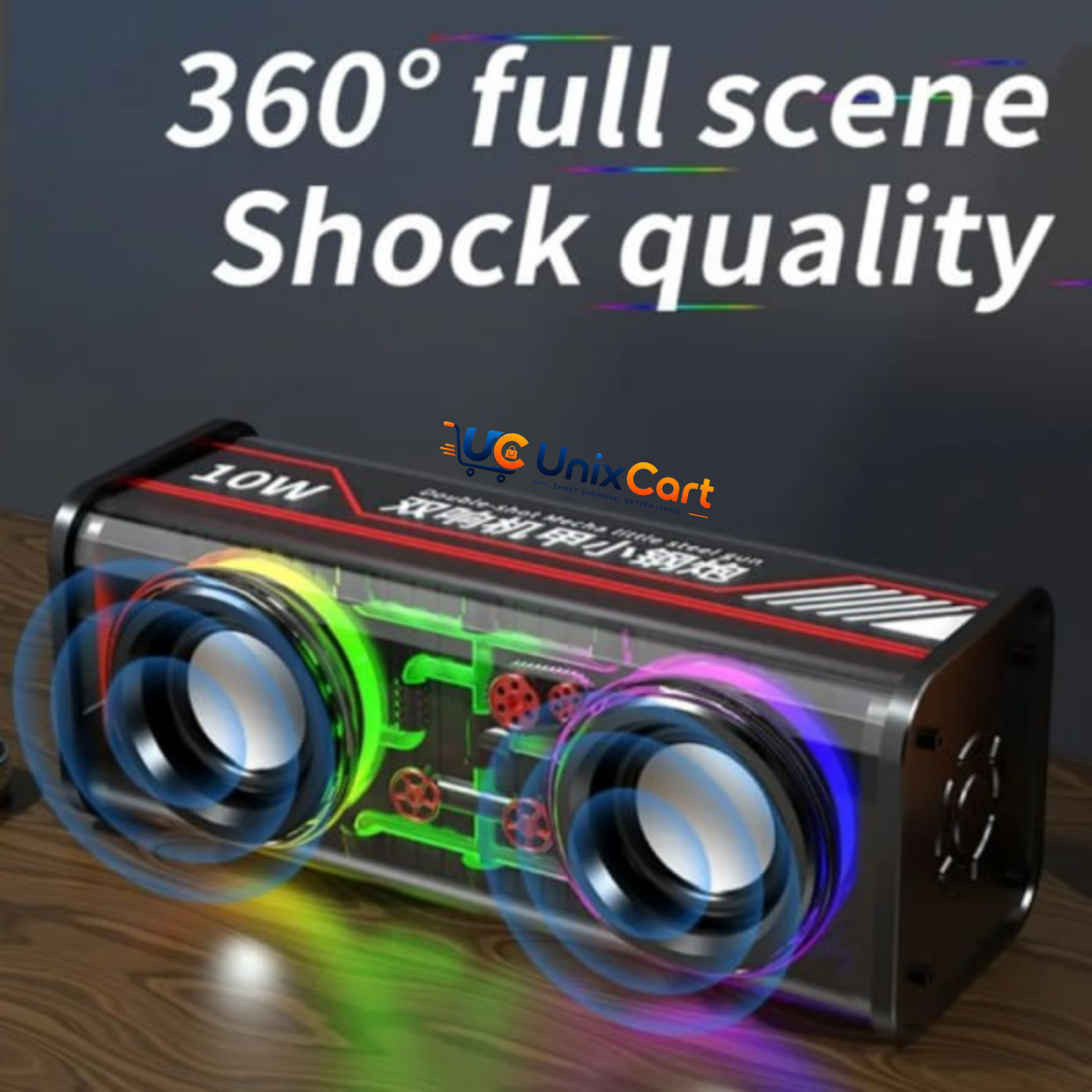Portable Bluetooth speaker with TF card and LED lights