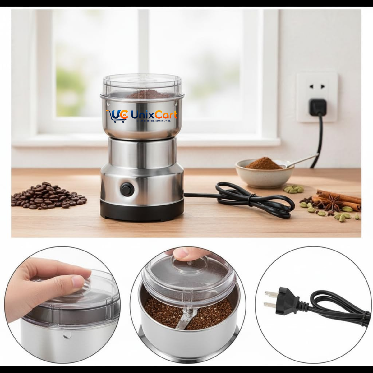 Nima electric grinder with stainless steel bowl