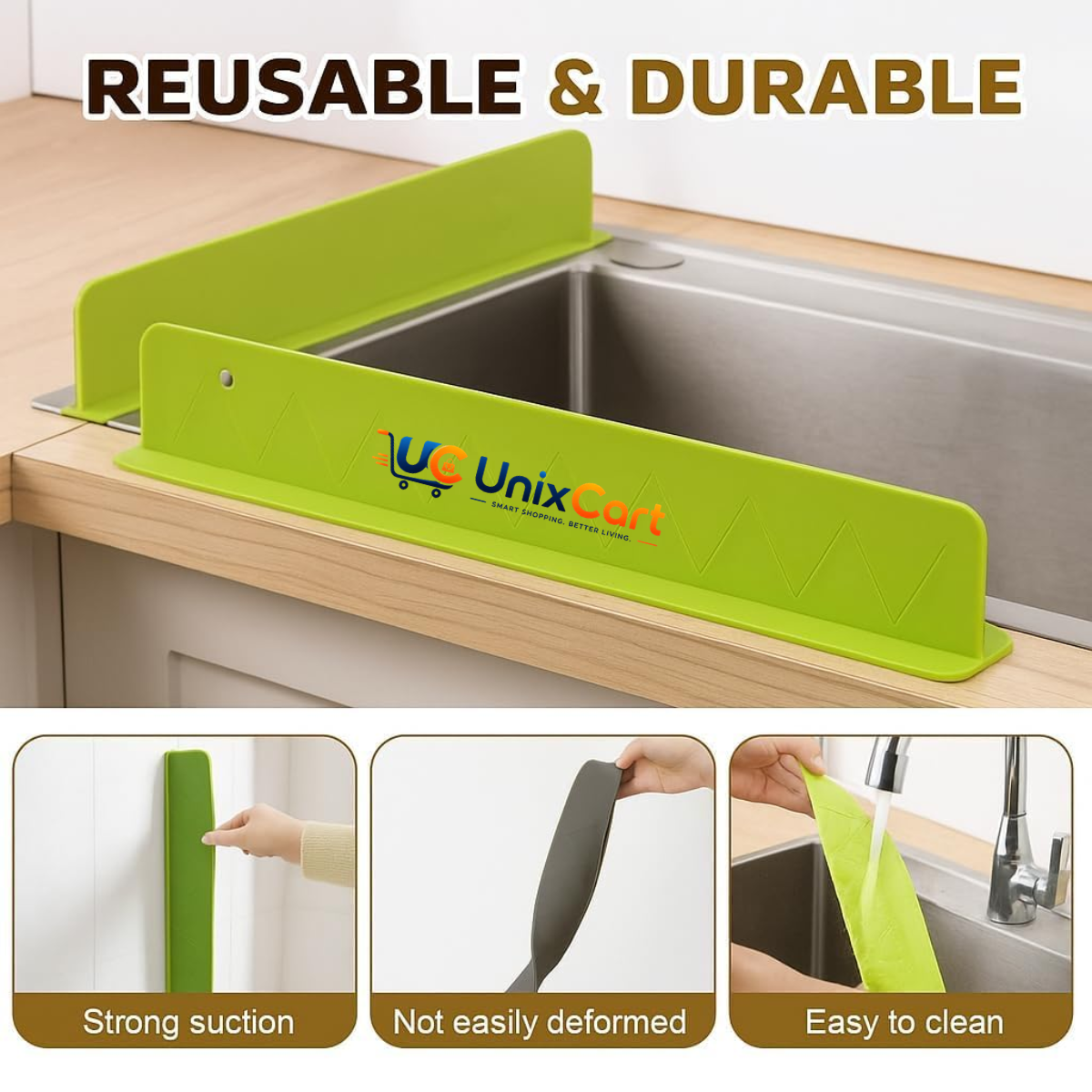 Silicone sink water barrier for kitchen and bathroom