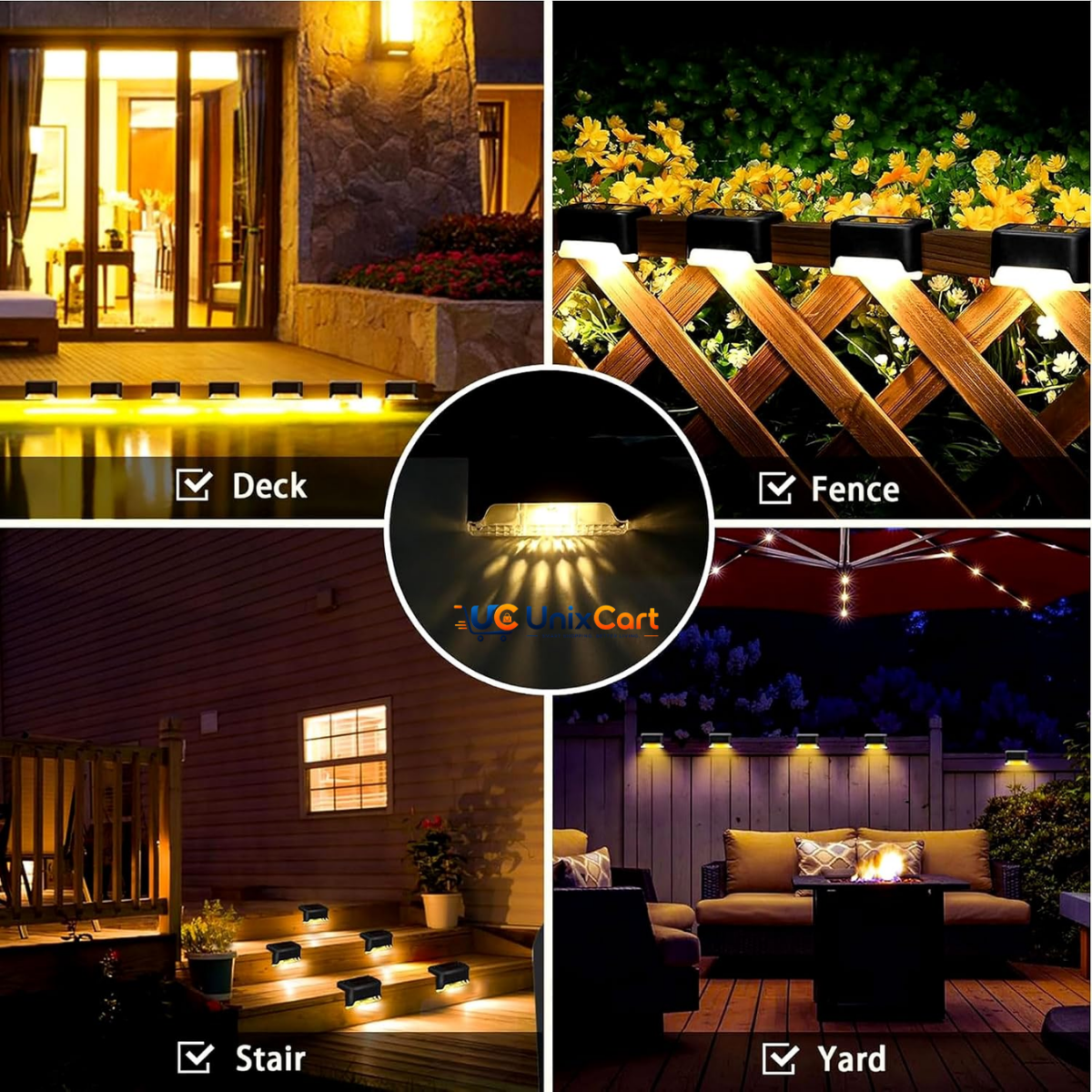 LED garden step light solar powered
