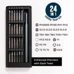 Screwdriver kit being used on laptop screws