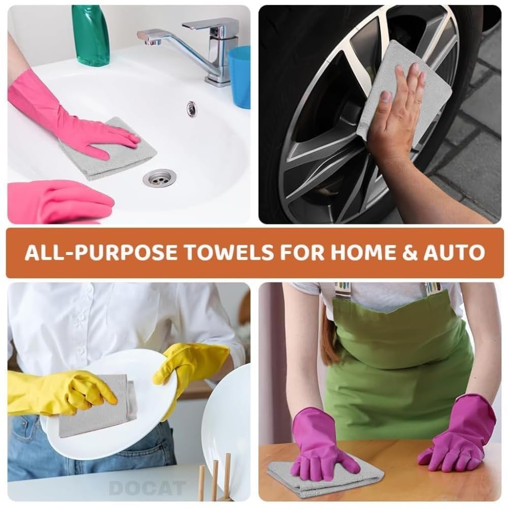 Cloth wiping spill off kitchen counter