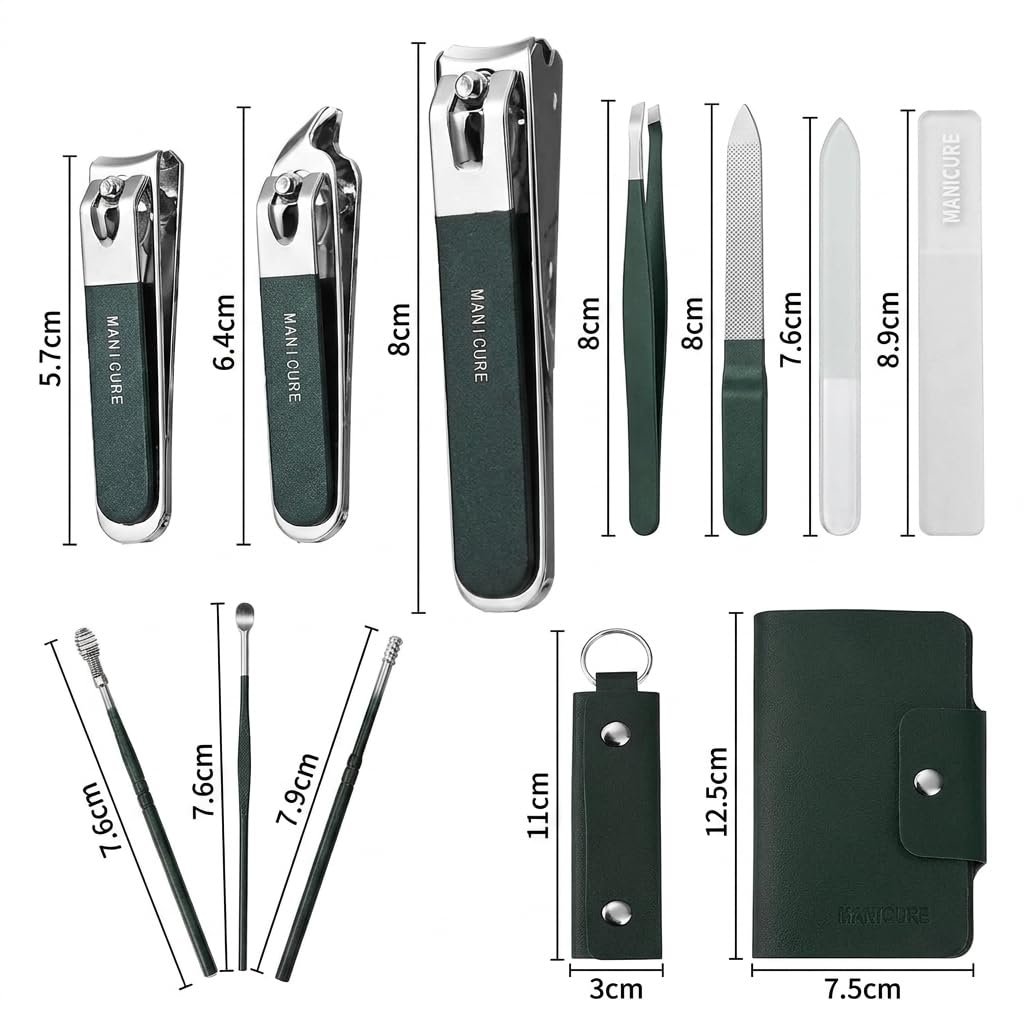 10 in 1 manicure pedicure kit with travel case