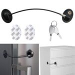 Lock installed on kitchen cabinet handles