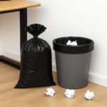 Garbage bag fitted on medium dustbin