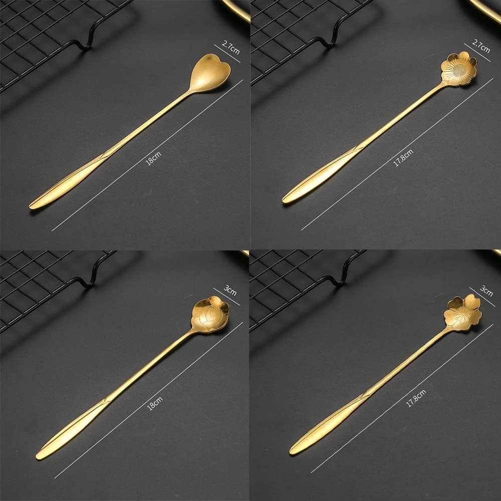 Golden Spoon Set for Sophisticated Table Styling, Tea Service, and Gifting