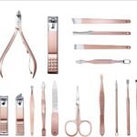 16 in 1 manicure kit with travel case open