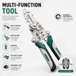Wire stripper tool unfolded showing multiple functions