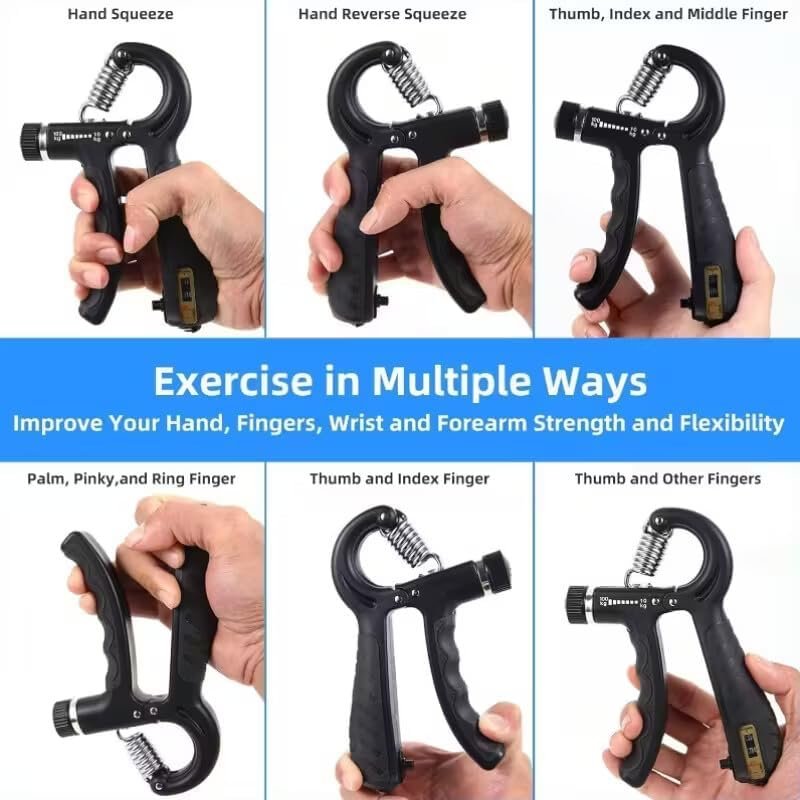adjustable hand grip strengthener resistance dial