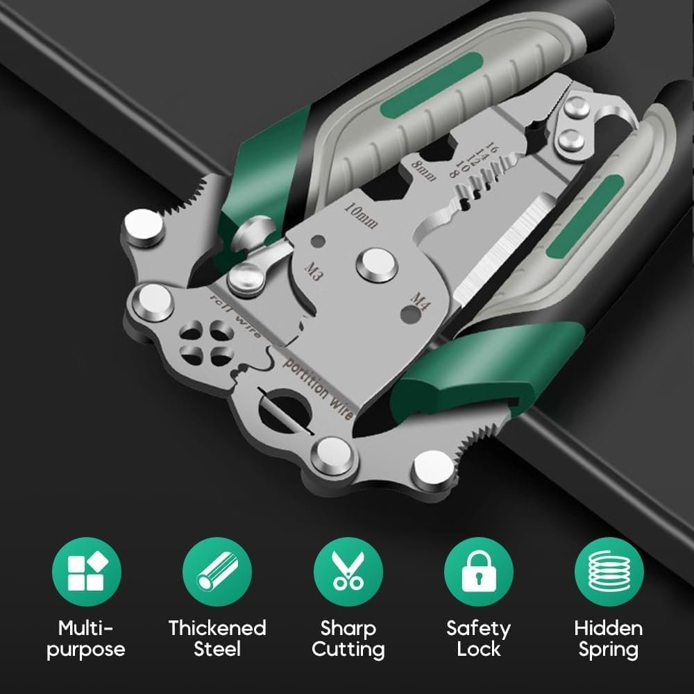 Tool being used to strip electrical wire insulation