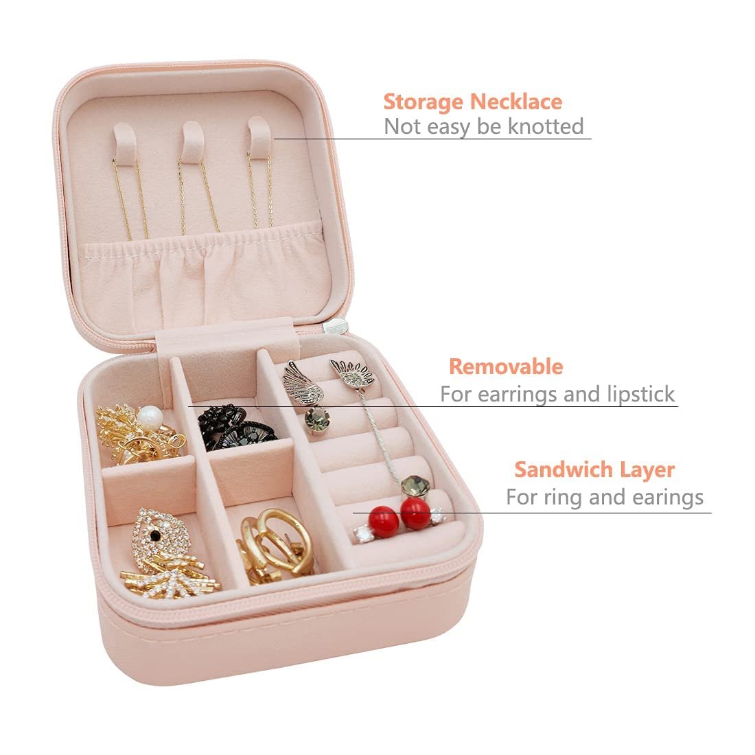 PU leather mini jewellery storage case