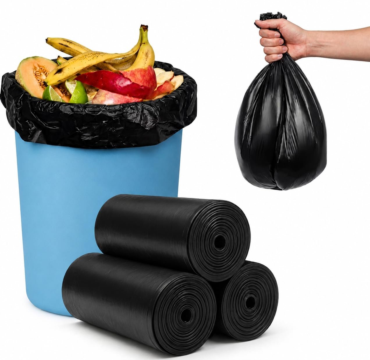 Bag holding kitchen waste without leaking