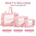 Translucent PVC wash bag showing toiletries inside