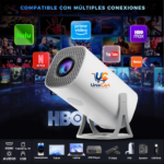 S40 HD Smart Portable Projector – 3500 Lumens, 180° Rotatable