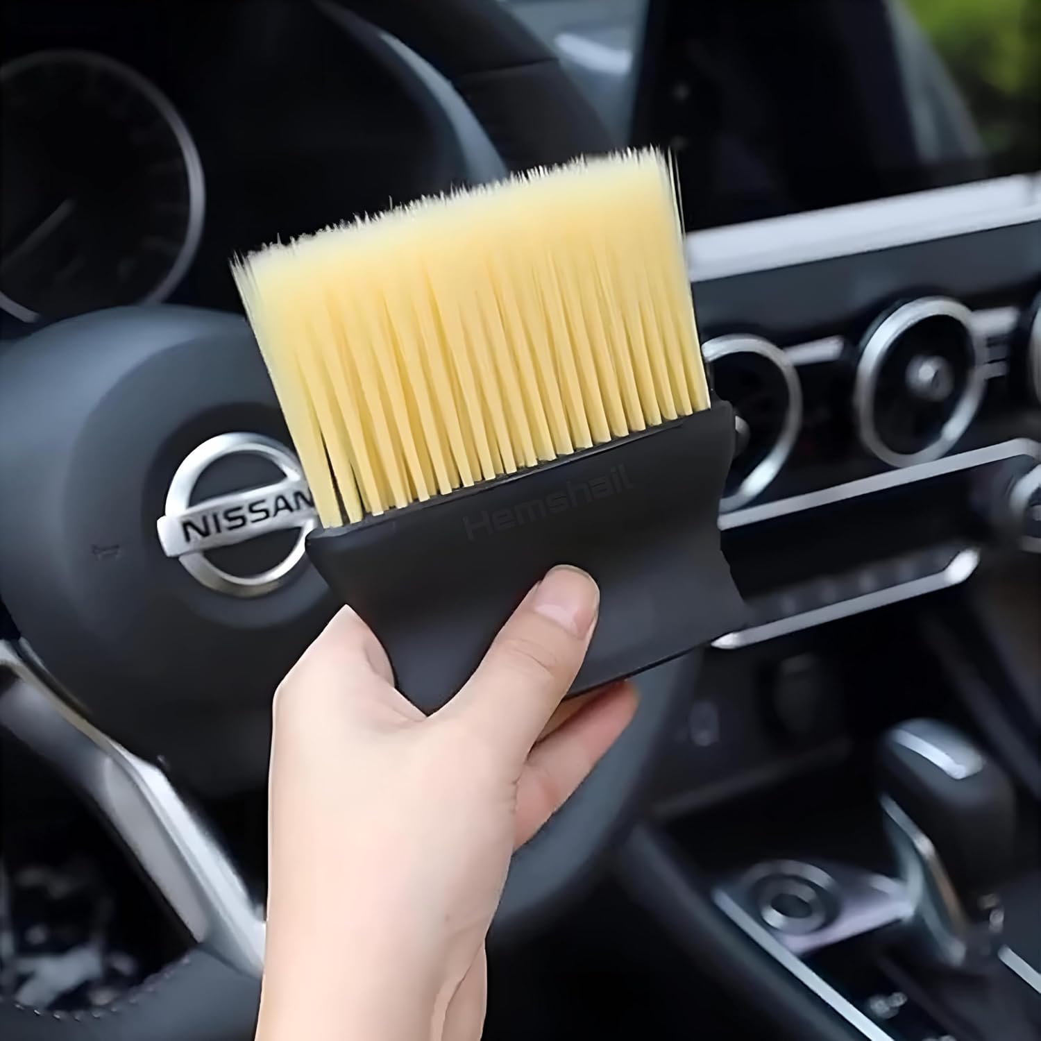 Mini car detailing brush cleaning AC vent