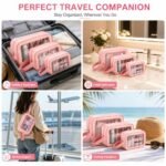Three piece wash bag set nested flat together for compact storage