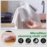 Streak-free glass cleaned with microfiber cloth