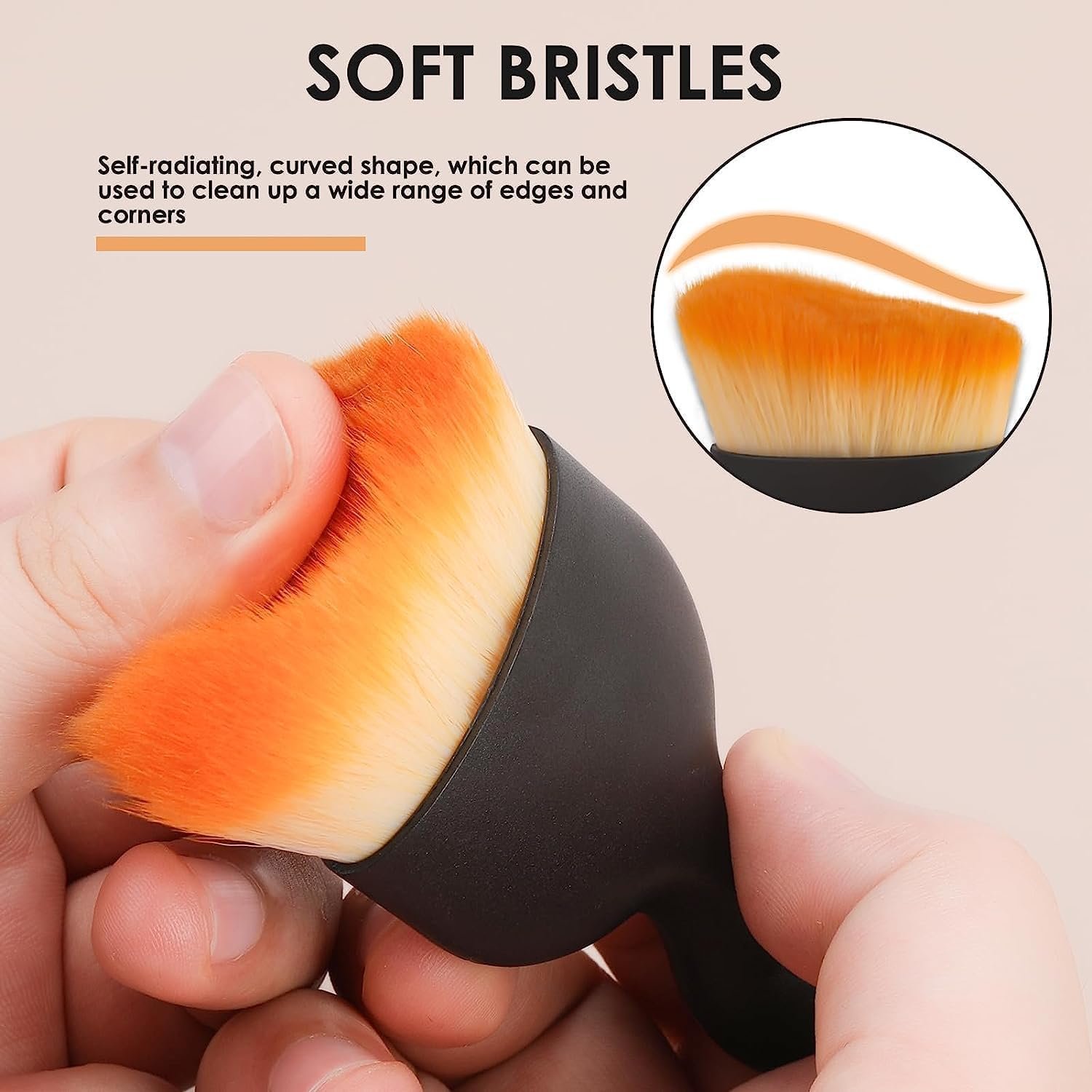 Brush shown wet, demonstrating wet-and-dry use