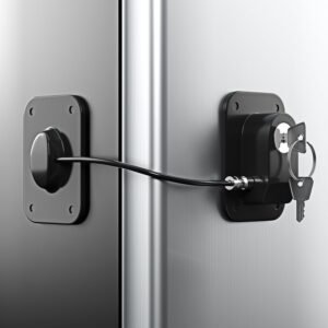 Adhesive child safety lock for cabinet