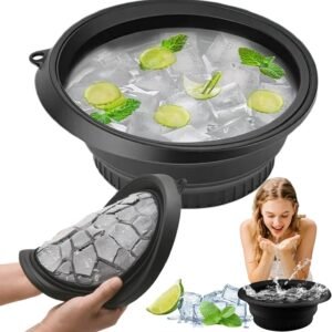 Collapsible silicone face ice bath bowl