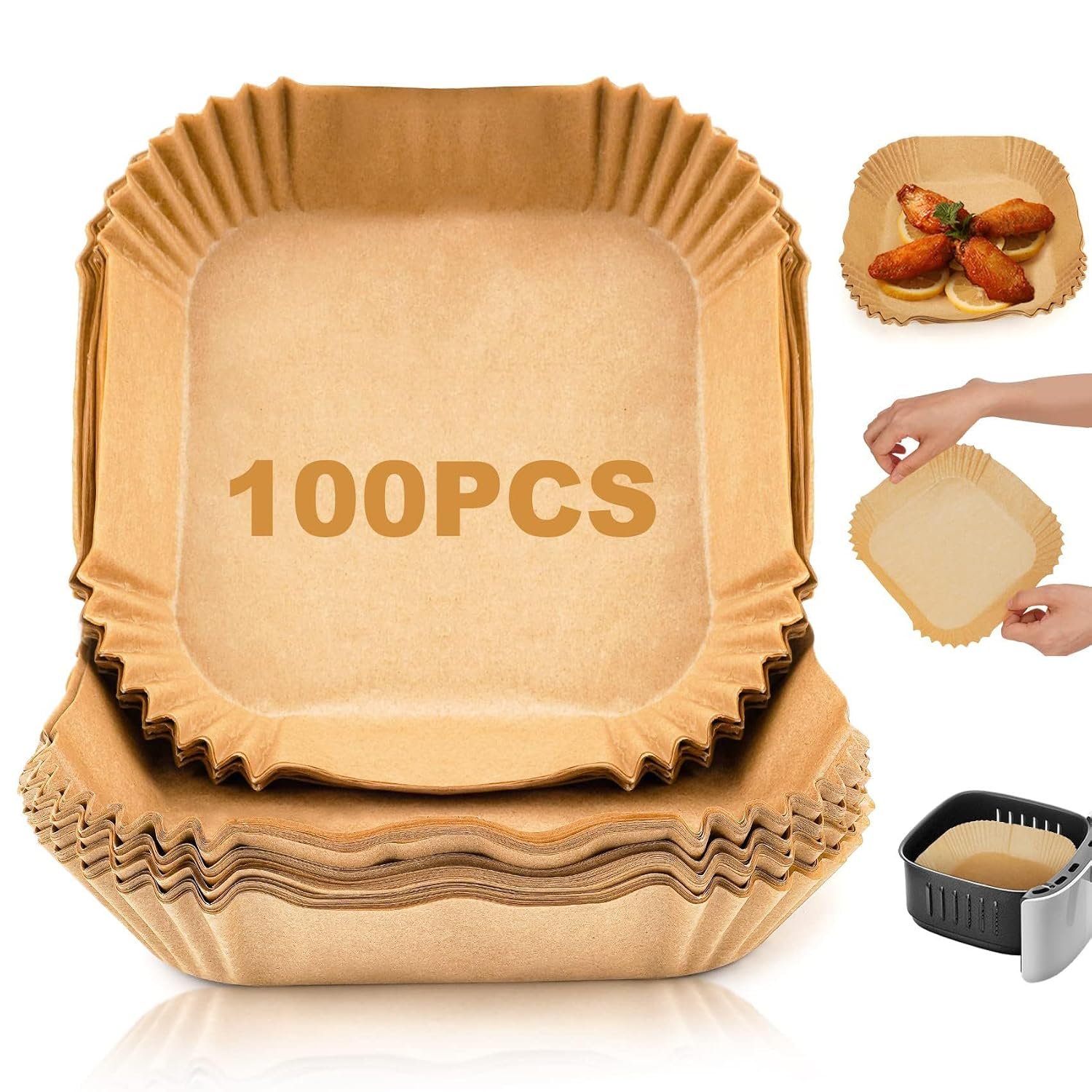 100 pcs air fryer paper sheets pack