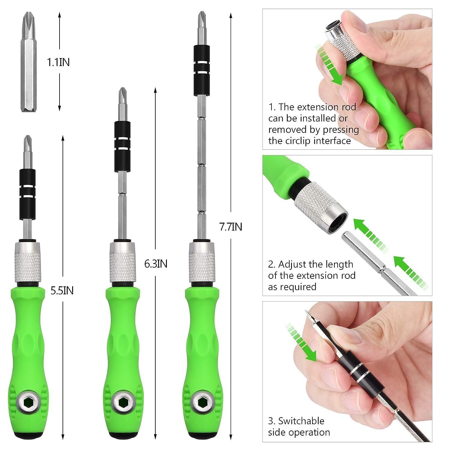Magnetic bit holding a small screw during repair