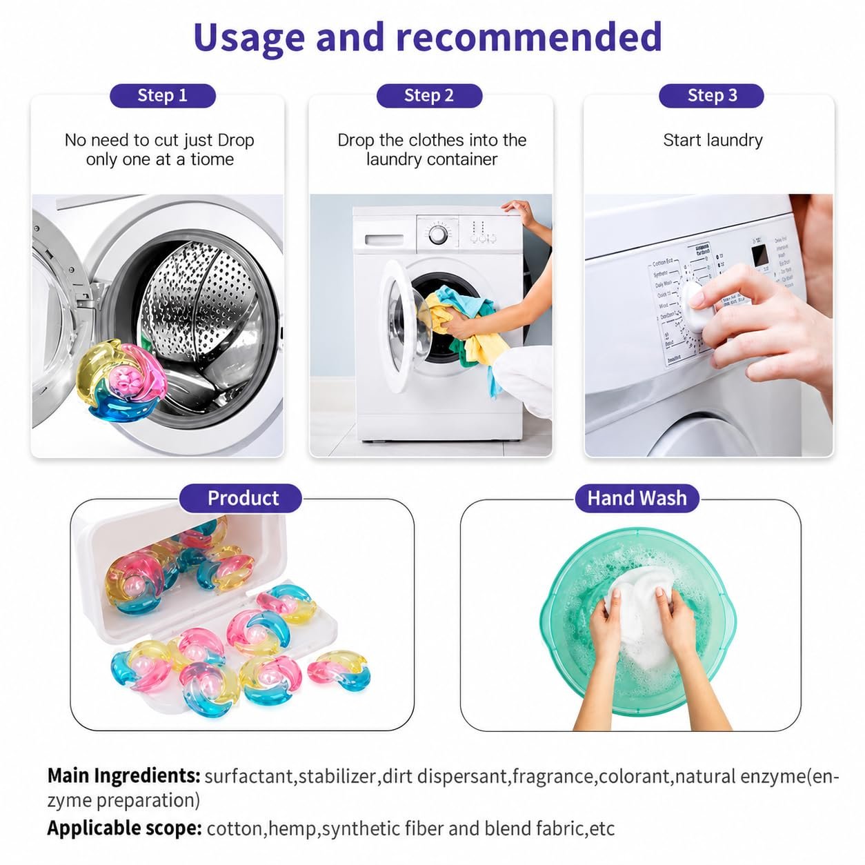 laundry detergent pods, pre-measured laundry pods, stain remover pods for washing machine