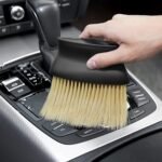 Mini car dusting brush for dashboard and console